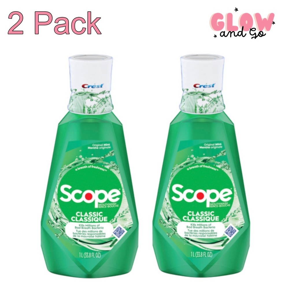 (2 Pack) Scope Classic Anticavity Mouthwash Original Mint 33.8 fl oz